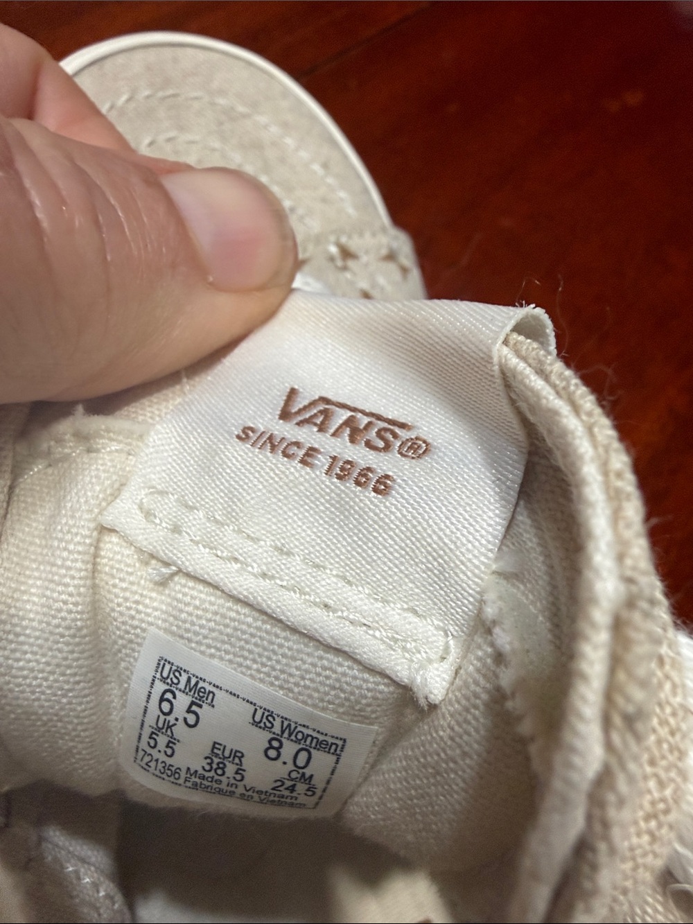 VANS Sk8-Hi Tapered Shoes High Top Beige Canvas - Picture 8 of 9
